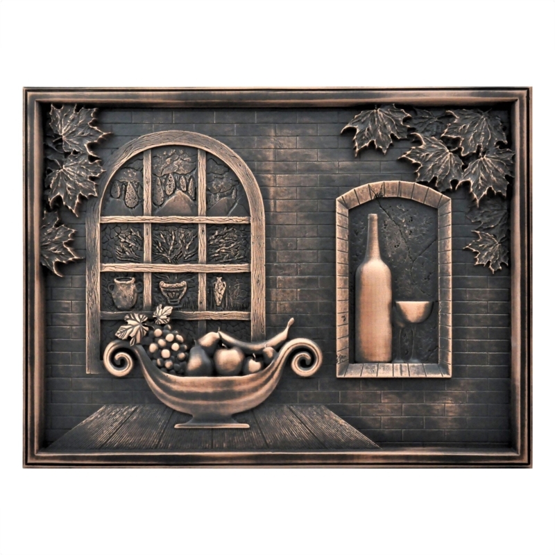 Handmade 12" x 18" Kitchen Backsplash Metal Mural Plaque Tile