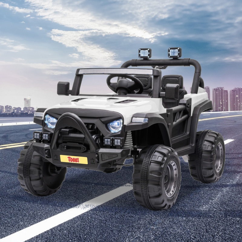 12V Kids Ride on Electric Motorized Off-Road Vehicle with 2.4G Remote Control, Spacious Seat with Safety Belt, Lights, Music