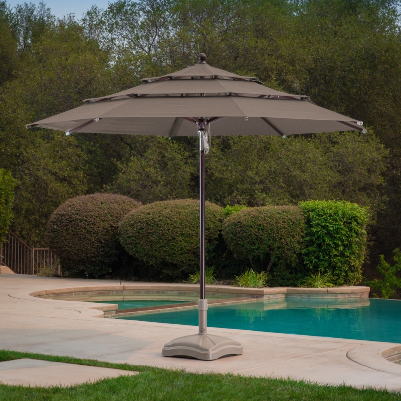 Wood-look Aluminum Market Umbrella