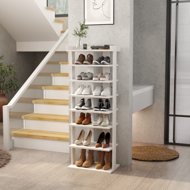 Multi-Functional Storage Tower with Shoe Shelves