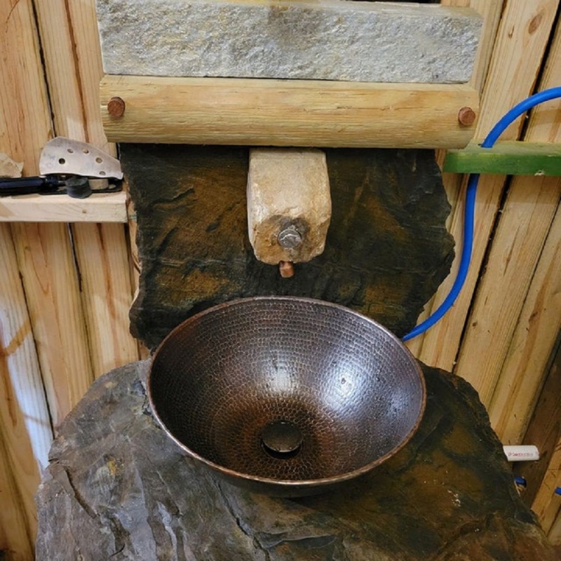 14" Round Copper Vessel Bathroom Sink