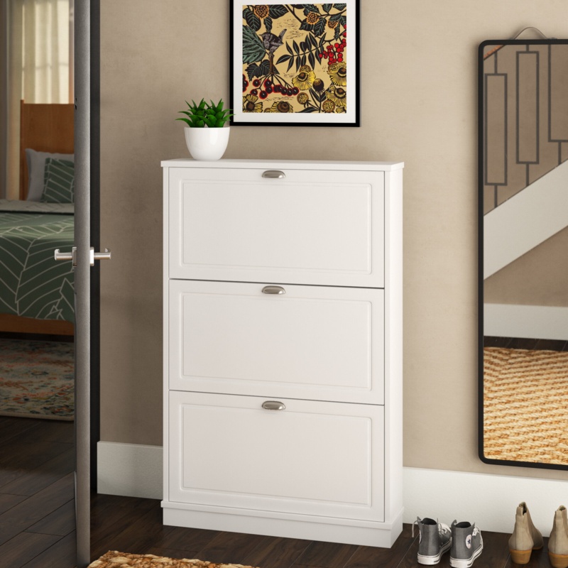 15 Pairs Manufactured Wood Shoe Storage Cabinet