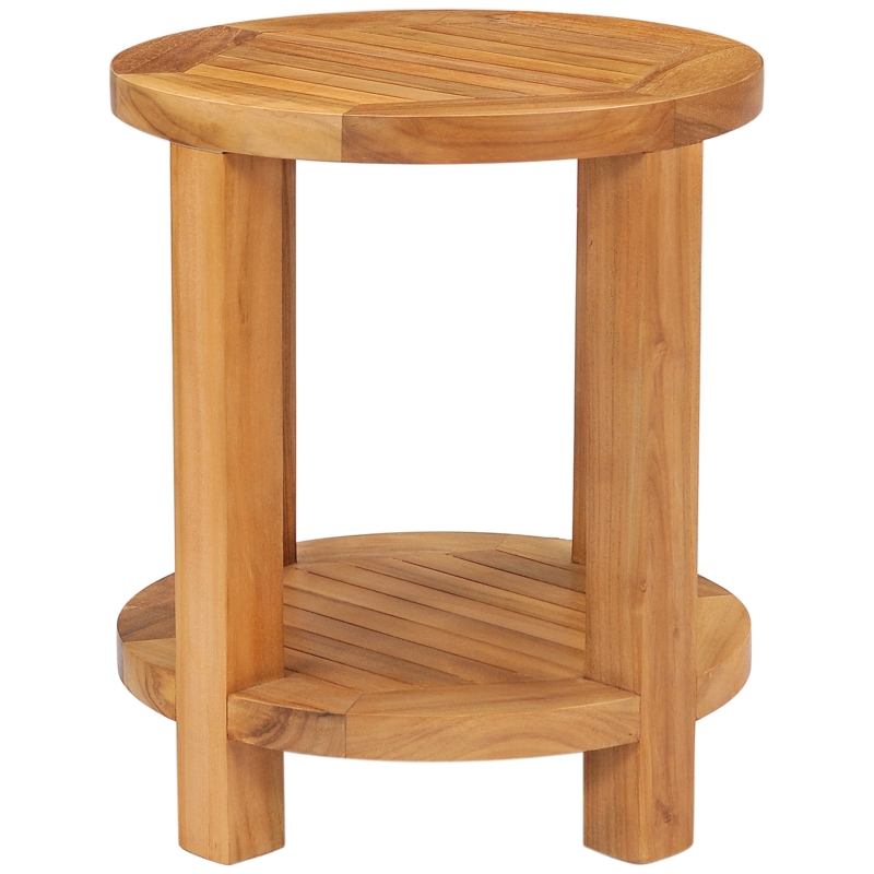 Stylish Teak Shower Stool with Storage