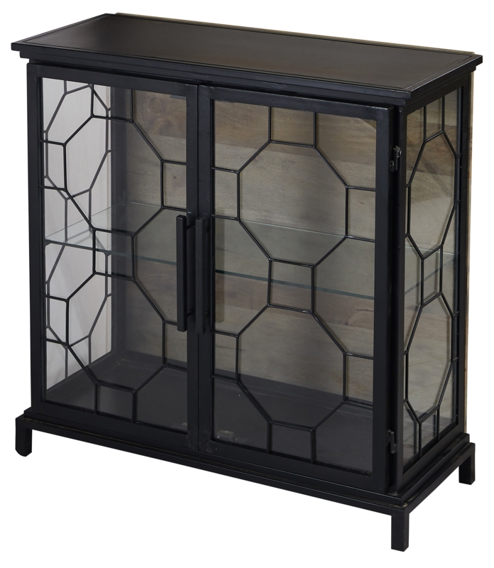 2 Door Metal Display Shelf Collector's Cabinet