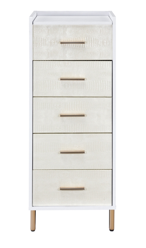 Two-Tone Glam Jewelry Armoire with Drawers