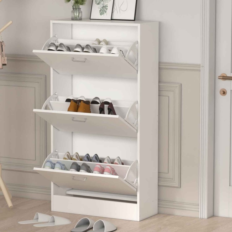 18 Pairs Manufactured Wood Shoe Storage Cabinet