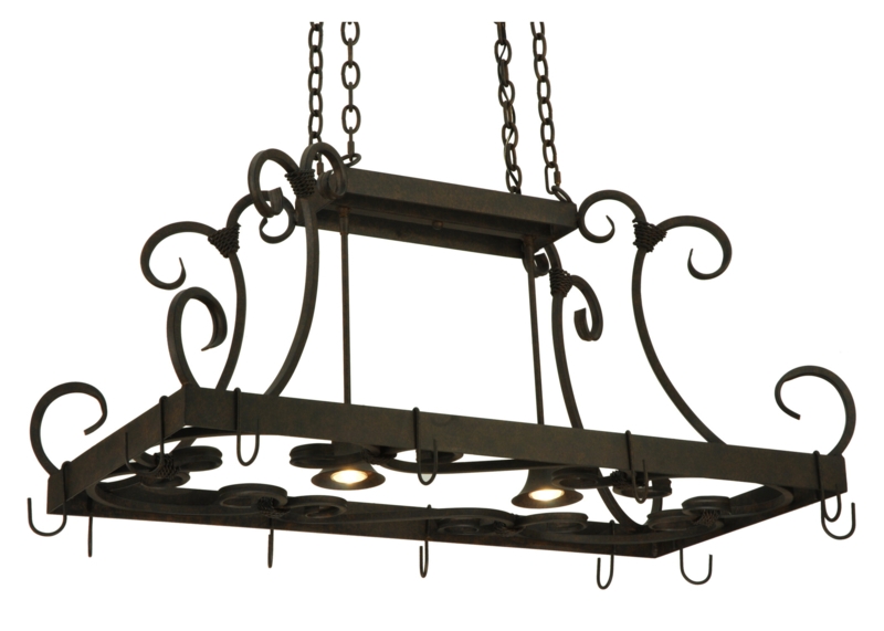 Elegant Functional Lighting with Cookware Hooks