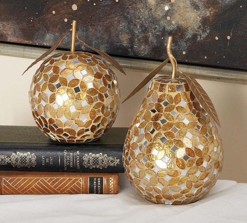 2 Piece Archibold Decorative Pear Apple Set