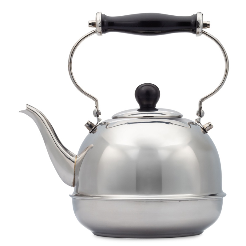 2 Qt. Stainless Steel Smooth Teakettle W/wood Handle