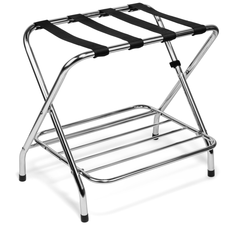 2-Tier Chrome Folding Luggage Rack