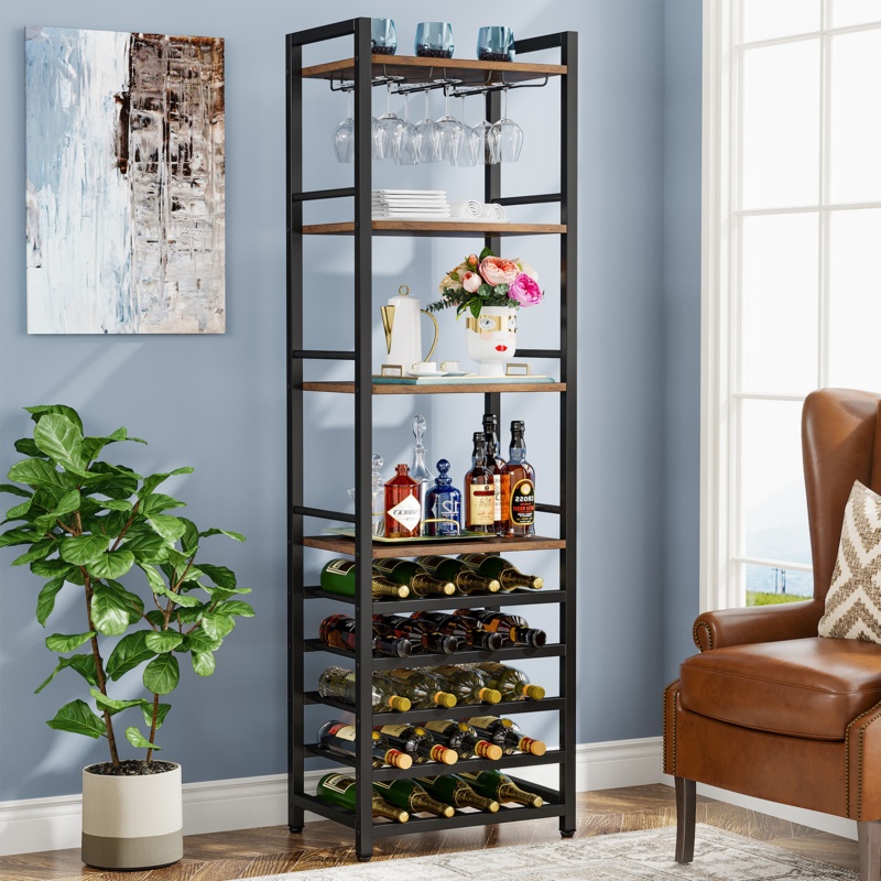 20 Bottle, 9-Tier, Industrial Wine Bar