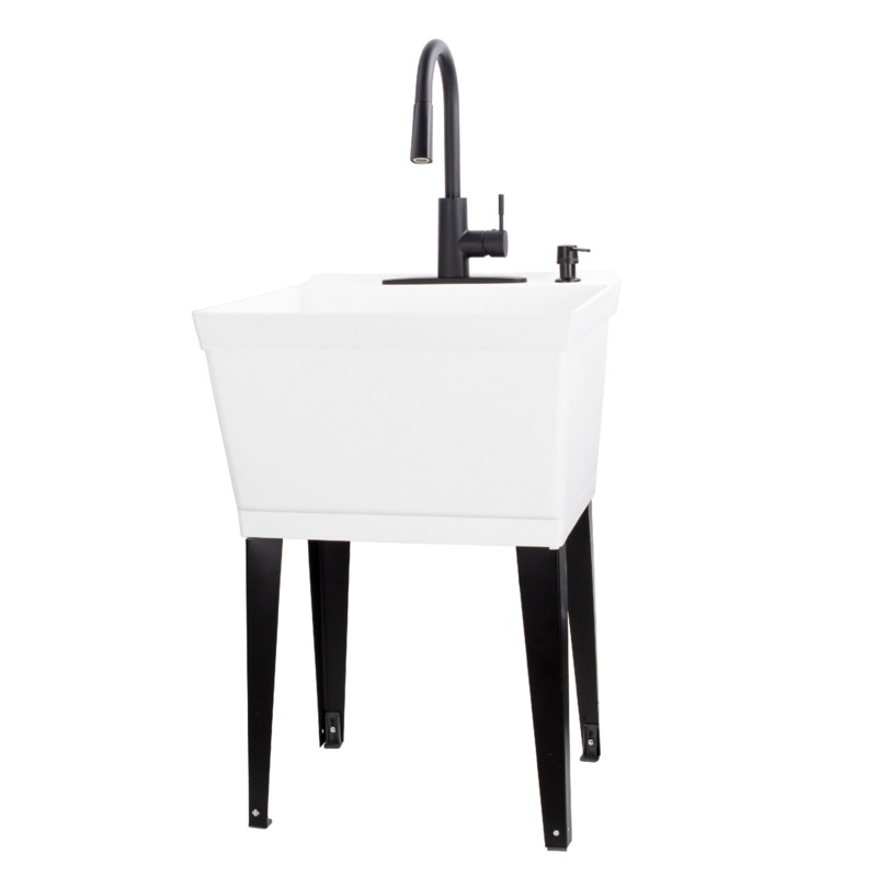Classic Laundry Tub with High-Arc Pull-Down Faucet