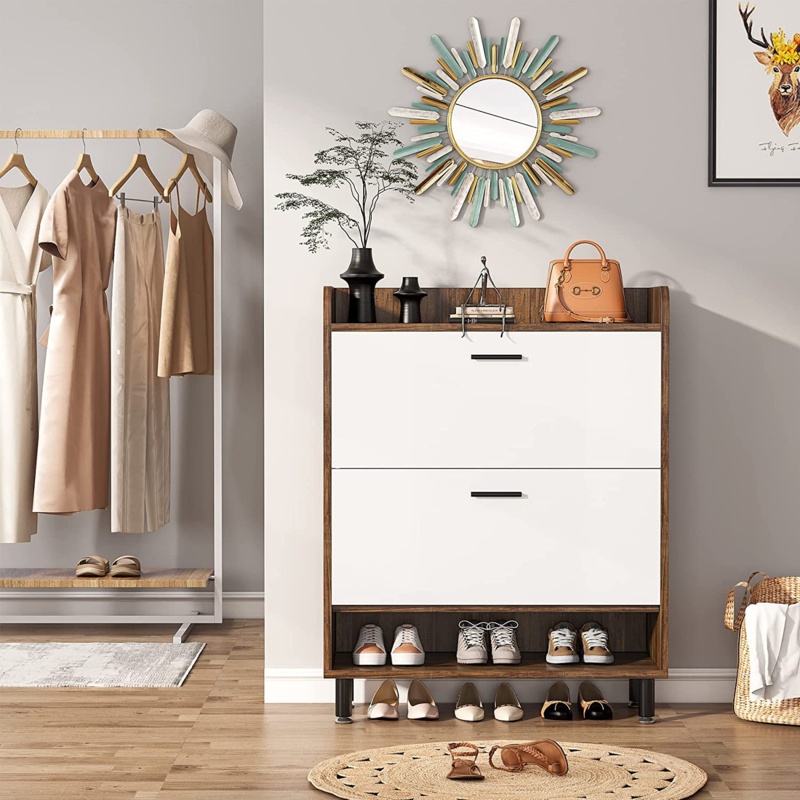 Narrow Tipping Bucket Shoe Cabinet