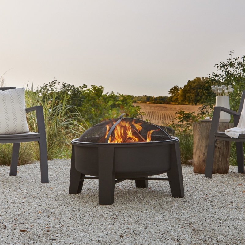 23'' H x 35'' W Iron Wood Burning Outdoor Fire Pit