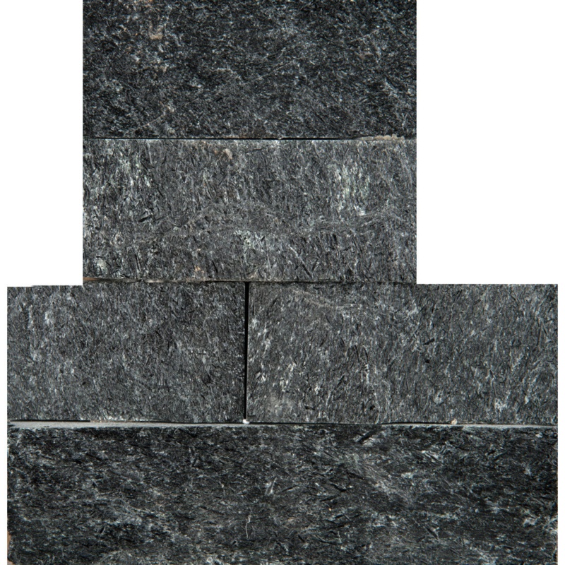 24" x 6" Natural Stone Corner Piece Tile Trim in Black Quartzite