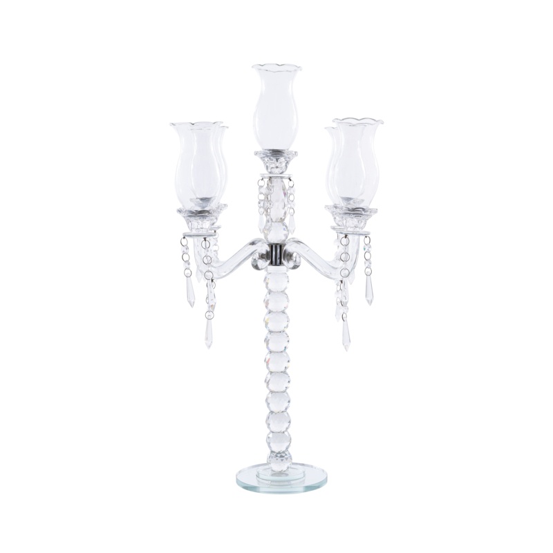 25.5" Glass Floor Candelabra