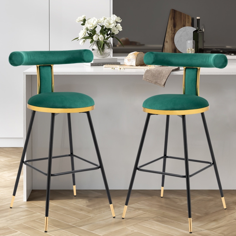 Modern Velvet Kitchen Bar Stools