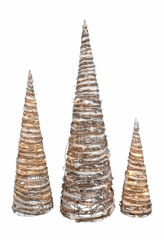 3 Piece Led Cone Tree Lighted Display Set