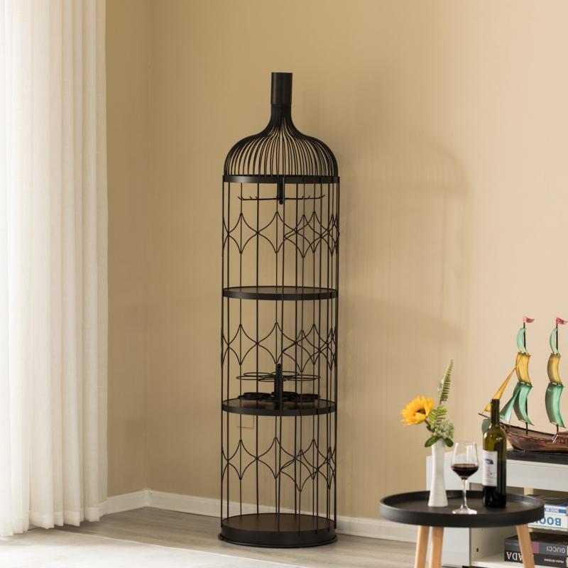Vintage Wine Holder with Storage