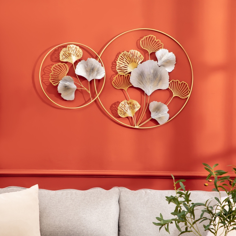3D Ginkgo Leaves Metal Wall Art