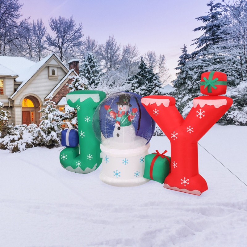 4.5 Ft. ''JOY'' Christmas Snowglobe With LED Lights Inflatable