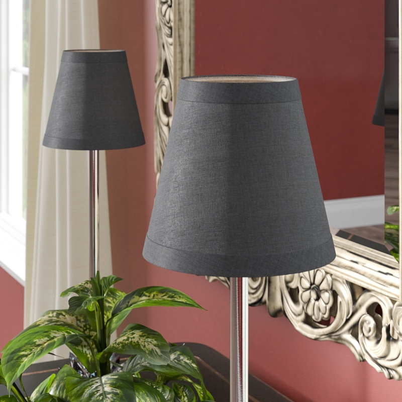 Hardback Gray Silk Chandelier Shades Set