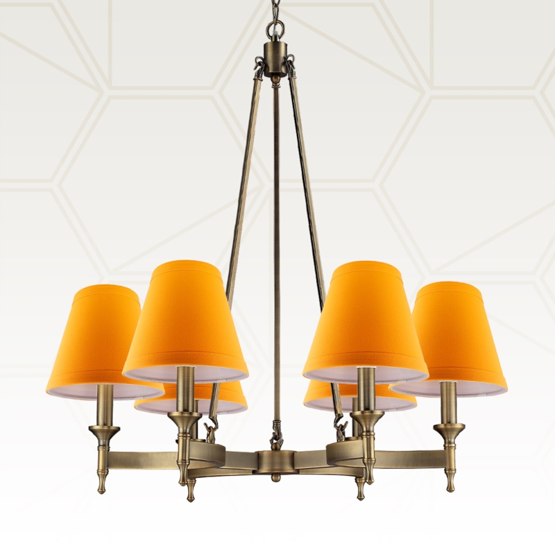 Empire Chandelier Shade in Silk-Type Fabric