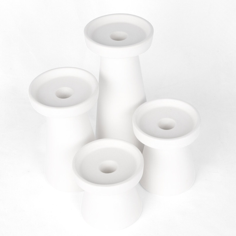 4 Piece Ceramic Tabletop Candlestick Set