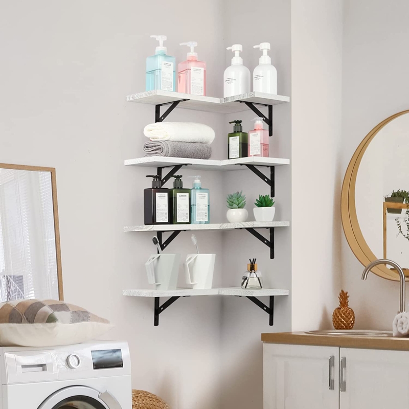 Corner Floating Wall Shelves Set of 4