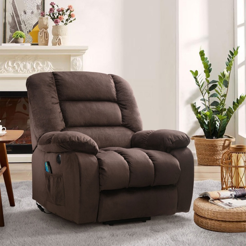 41" W Super Soft and Oversize Power Lift Recliner with Heat And Massage