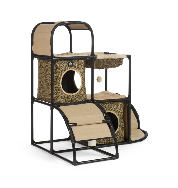 42.5" Sebastian Leopard Print Cat Tree and Condo