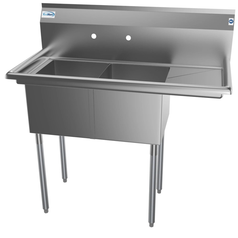 Two Compartment Stainless Steel Utility Sink