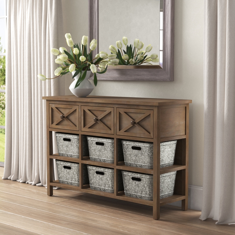 Galvanized Basket Storage Organizer
