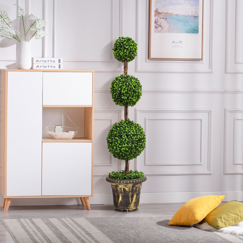 Faux Boxwood Topiary Tree in Ceramic Pot
