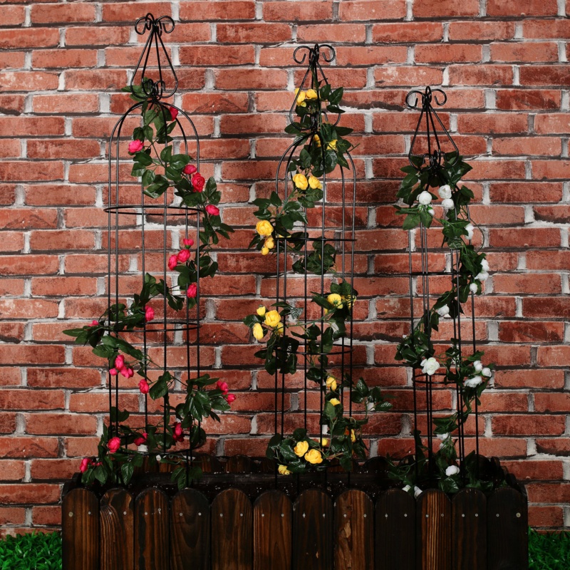 49.2'' H x 9'' W Steel Obelisk Trellis