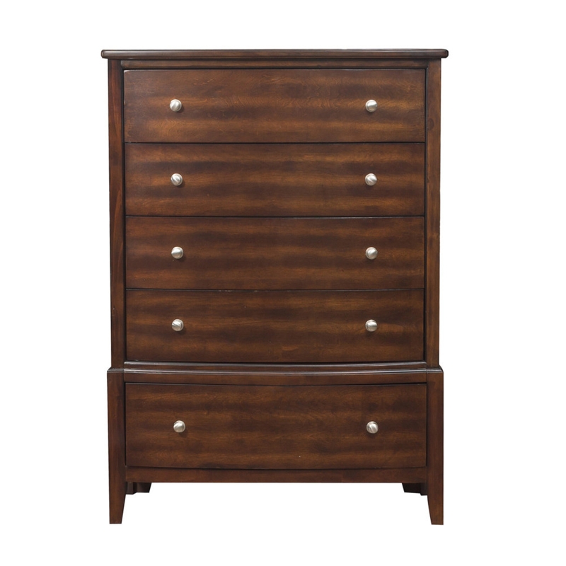 Elegant 5-Drawer Chest with Cherry Finish