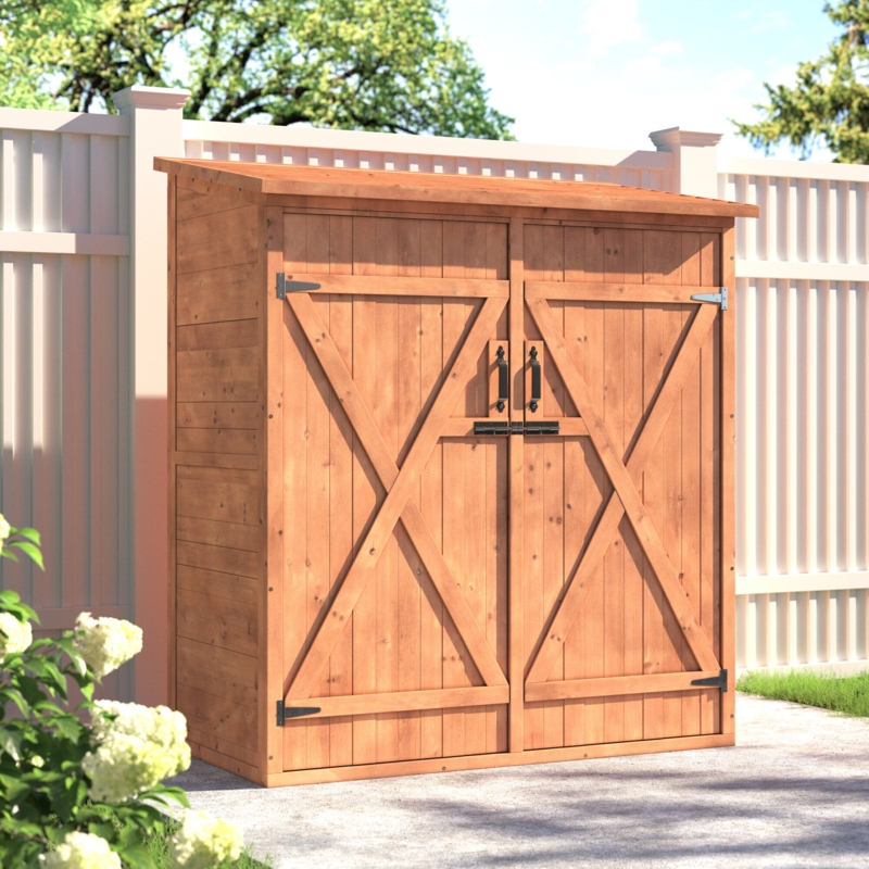 Solid Wood Tool Shed with Adjustable Shelves