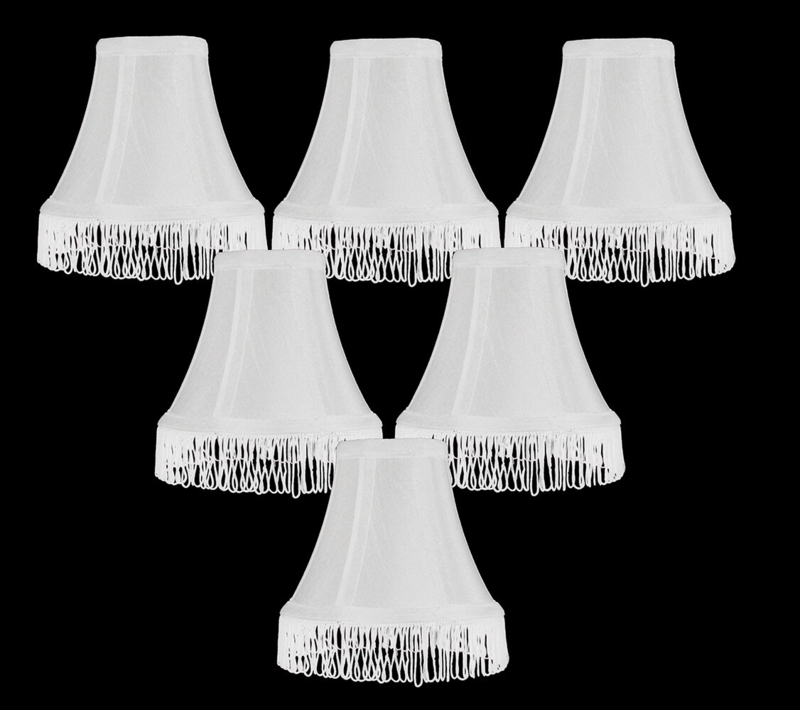 Silk Bell Chandelier Shades Set with Fringe