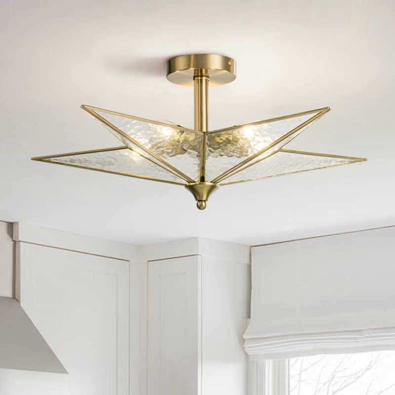 Unique 5-Light Star Flush Mount Lighting