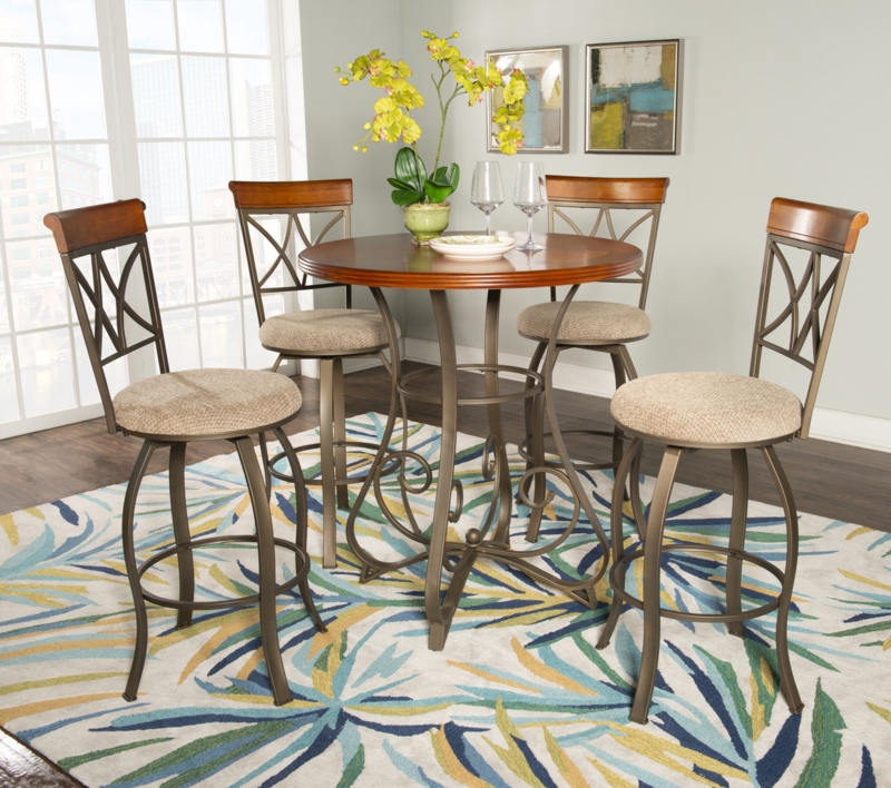 5-Piece Pub Set with Swivel Bar Stools