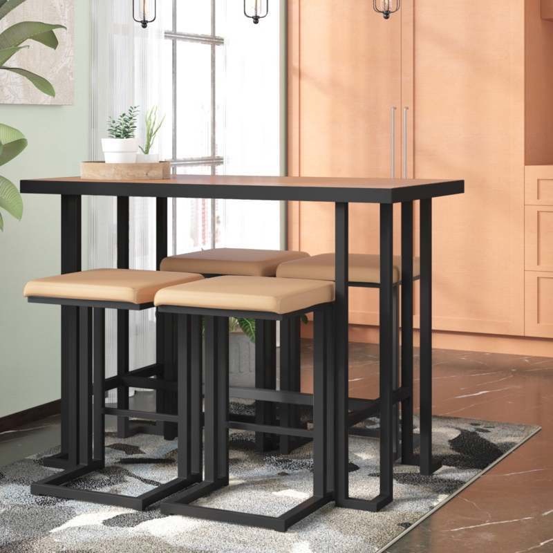 Five-Piece Industrial Pub Table Set
