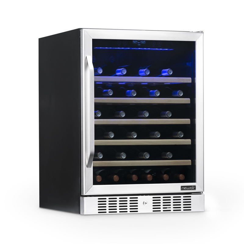 52 Bottle Compressor Wine Cooler, Stainless Steel