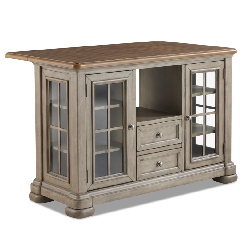 53'' Wide Rolling Kitchen Island with Solid Wood Top