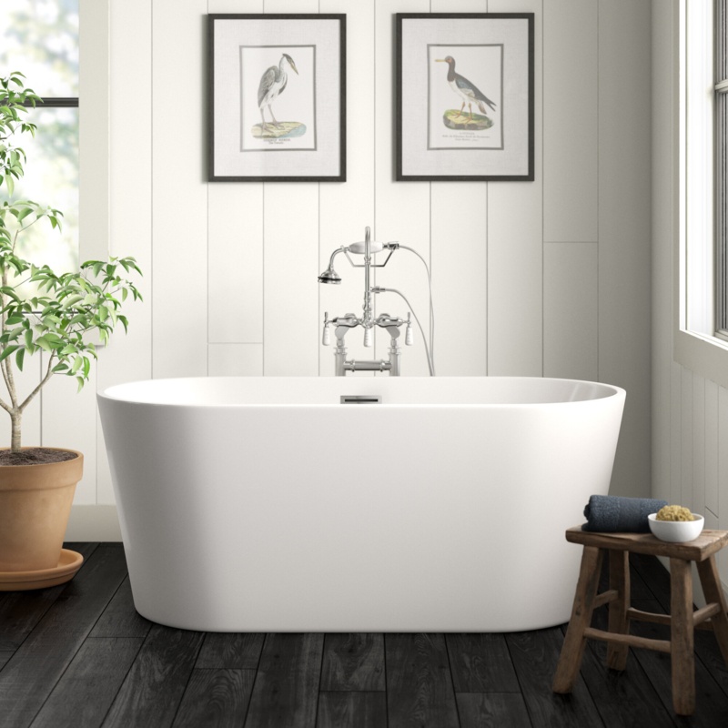 59.1'' x 29.5'' Freestanding Soaking Acrylic Bathtub