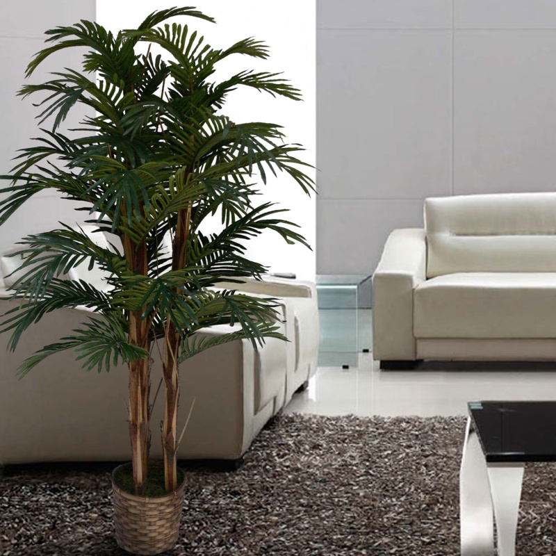 60'' Faux Palm Tree in Rattan Planter