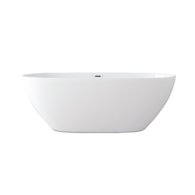 63"x 29"Acrylic Freestanding Bathtub, White Modern Soaking Bathtub