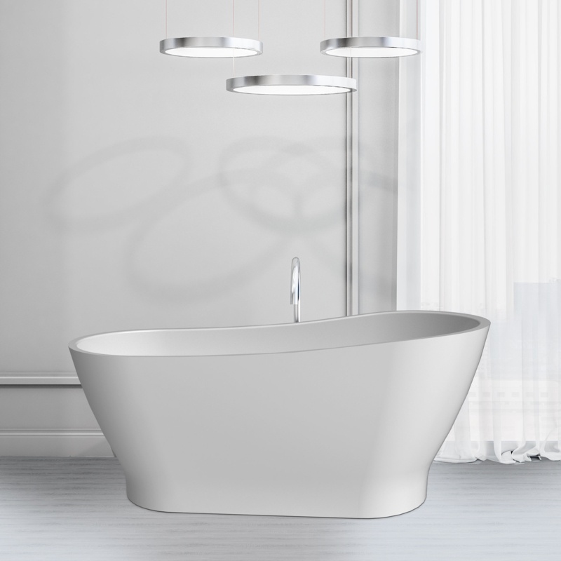 63'' x 31'' Slipper Freestanding Soaking Acrylic Bathtub