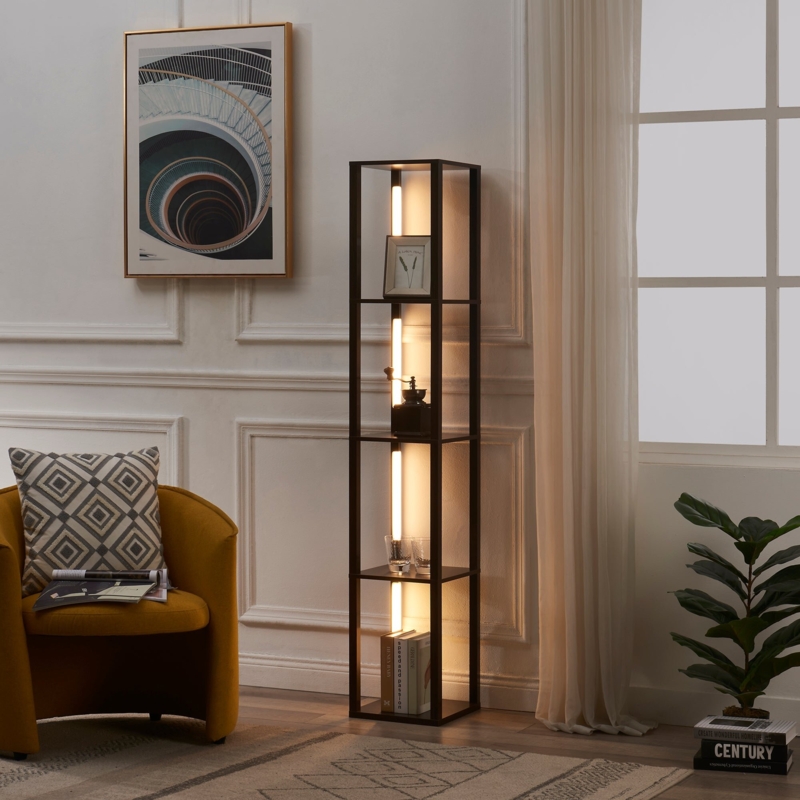 LED Floor Lamp with Shelves