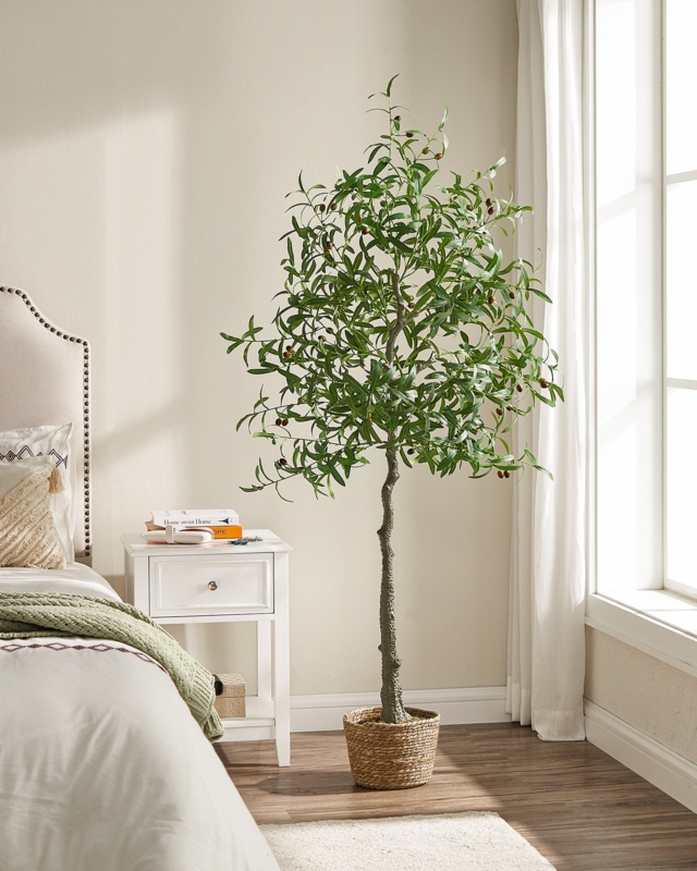 67'' Faux Olive Tree with Planter Basket