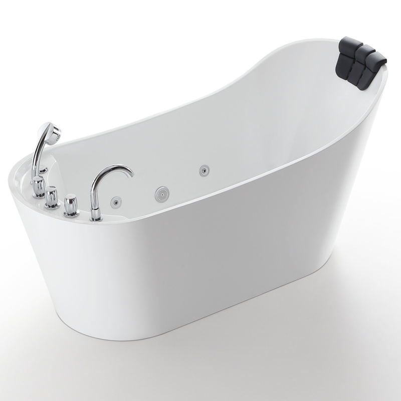 Freestanding Whirlpool Bathtub with Hydro-Massage System
